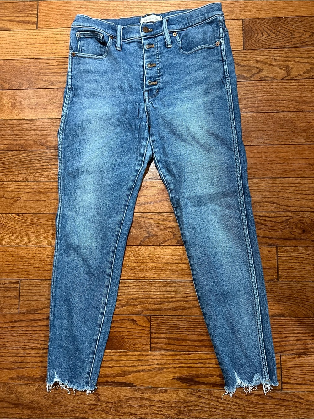 Madewell Medium Blue Denim Jeans with Branded Button